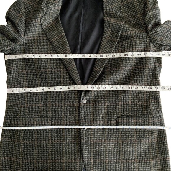 100% Wool Burberrys Jacket Plaid Long Sleeve 2 Button Blazer Sports Coat 46 - Picture 6 of 15